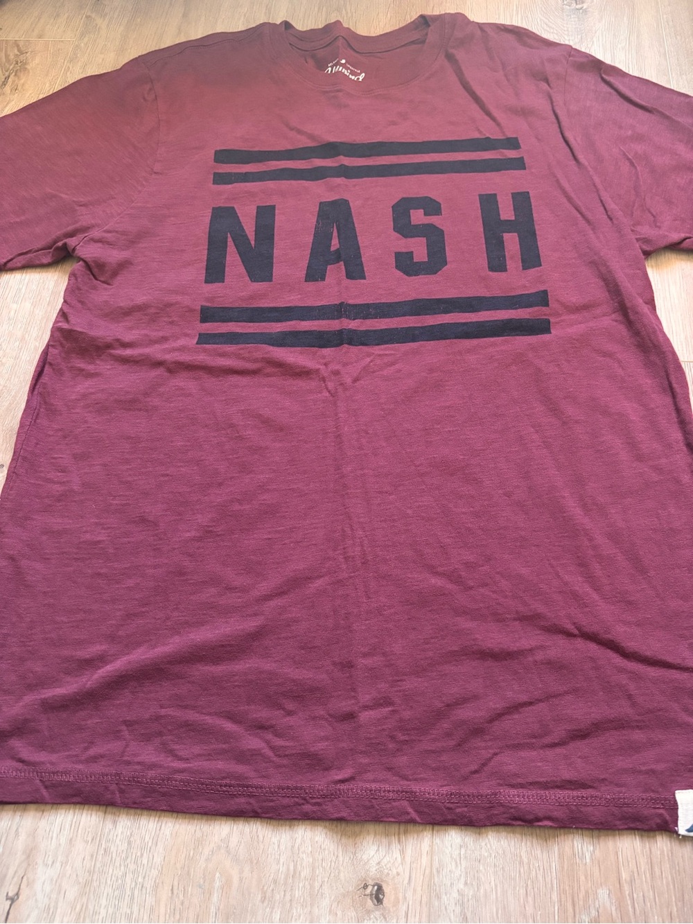 League Men's Maroon Graphic Tee with Black NASH Print